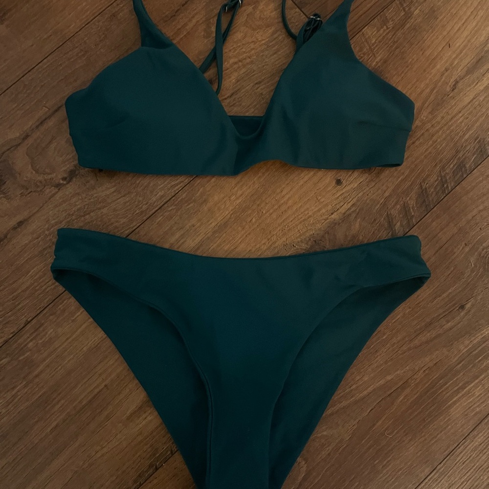 Zaful Deep Teal Two-Piece Bikini Set